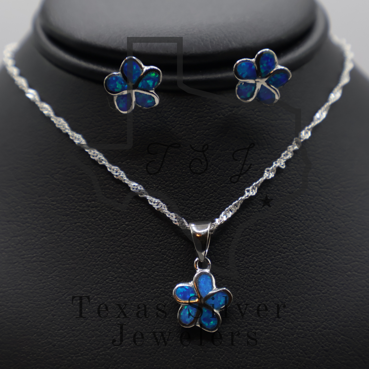 Youth Opal Flower Pendant and Earrings Set - 2 Colors