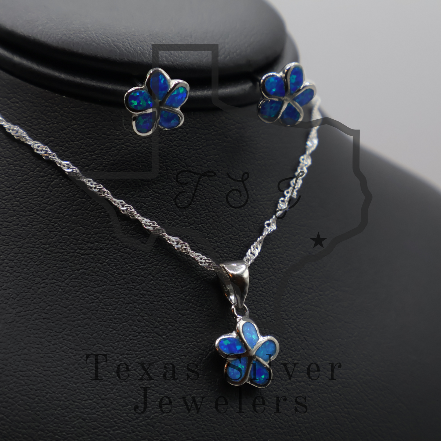 Youth Opal Flower Pendant and Earrings Set - 2 Colors