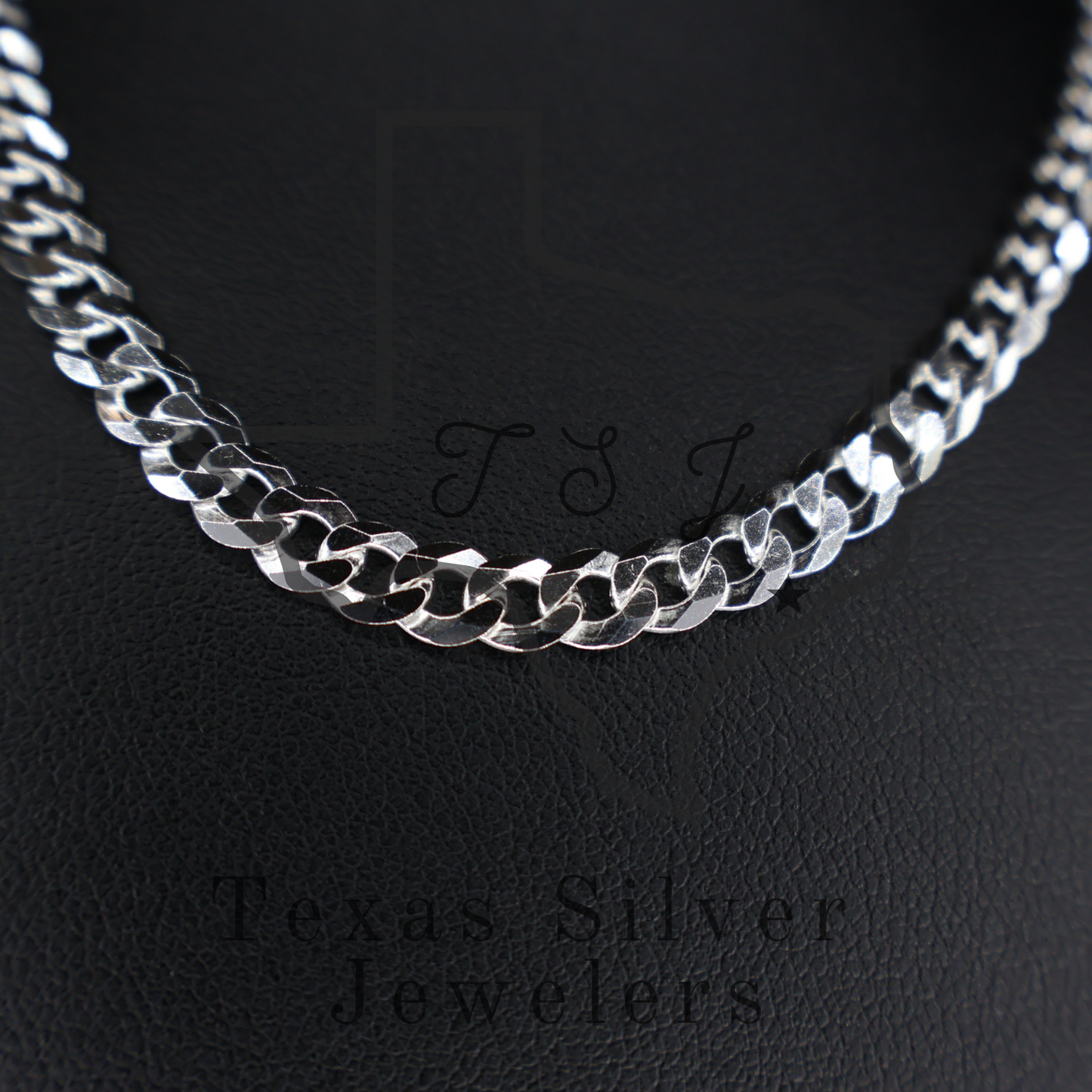 Flat Sterling Silver Curb Chain - 5.5mm LAST ACT