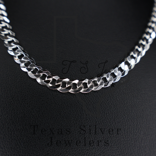 Flat Sterling Silver Curb Chain - 5.5mm SALE