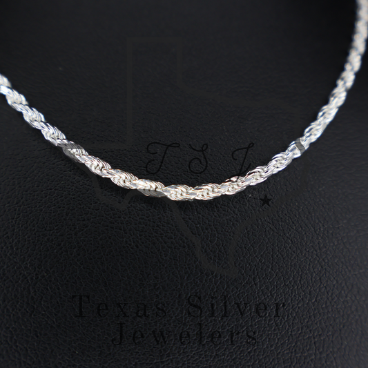 Sterling Silver Rope Chain - 2.3mm LAST ACT