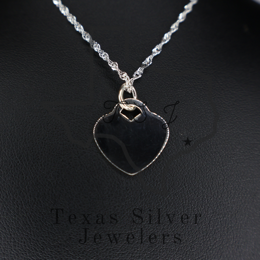 Personalized Necklace with Medium Heart Pendant