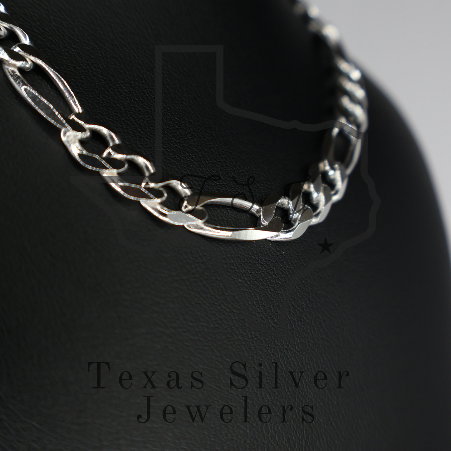 Sterling Silver Figaro Chain - 7mm