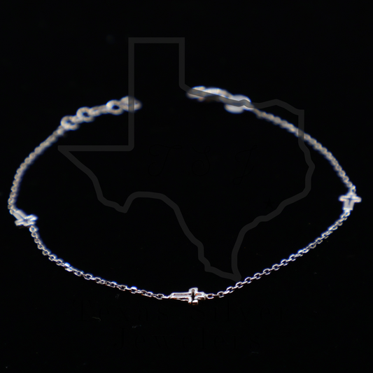 Chain Bracelet with Three Cross Links